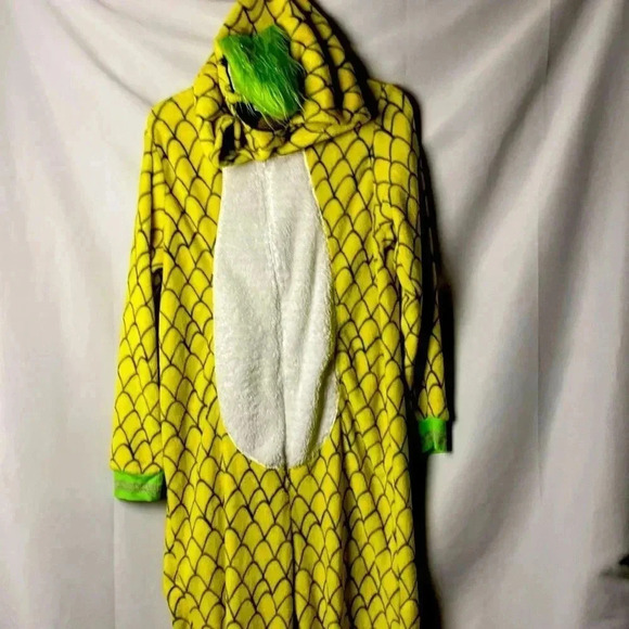 SECRET TREASURES WO SIZE XL  PLUSH HOODED  PINEAPPLE ZIP FRONT ONE PIECE… - Picture 1 of 12